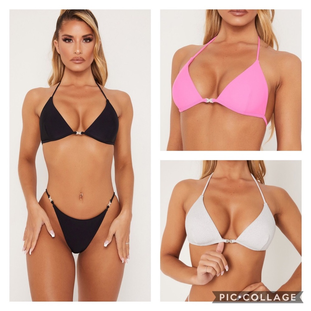 MESHKI COSIMO TIE UP LOGO BIKINI TOPS BUNDLE